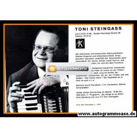 Autogramm Karneval | Toni STEINGASS | 1970er (Portrait SW)