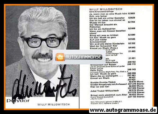 Autogramm Schlager | Willy MILLOWITSCH | 1967 "So Eine Musik" (Polydor)