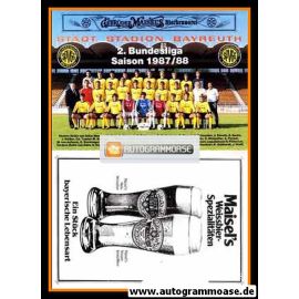Mannschaftskarte Fussball | SpVgg Bayreuth | 1987