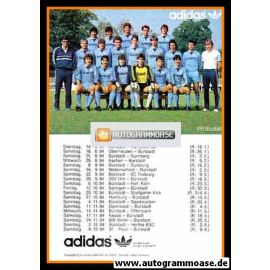 Mannschaftskarte Fussball | VfR B&uuml;rstadt | 1984 Adidas