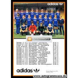 Mannschaftskarte Fussball | SV Darmstadt 98 | 1981 Adidas