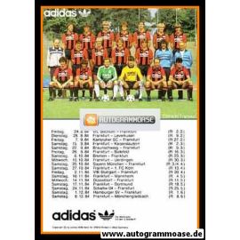 Mannschaftskarte Fussball | Eintracht Frankfurt | 1984 Adidas