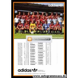 Mannschaftskarte Fussball | Eintracht Frankfurt | 1985 Adidas