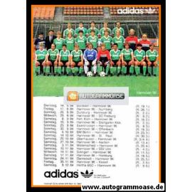 Mannschaftskarte Fussball | Hannover 96 | 1984 Adidas