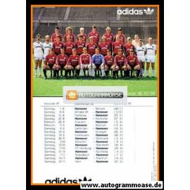 Mannschaftskarte Fussball | Hannover 96 | 1987 Adidas