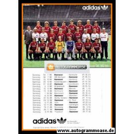 Mannschaftskarte Fussball | Hannover 96 | 1988 Adidas