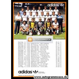 Mannschaftskarte Fussball | Karlsruher SC | 1983 Adidas