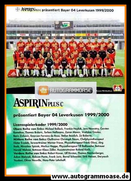 Mannschaftskarte Fussball | Bayer Leverkusen | 1999