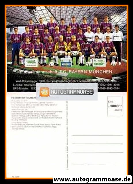 Mannschaftskarte Fussball | FC Bayern München | 1995 Huber
