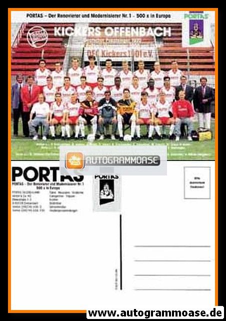 Mannschaftskarte Fussball | Kickers Offenbach | 1990er Portas
