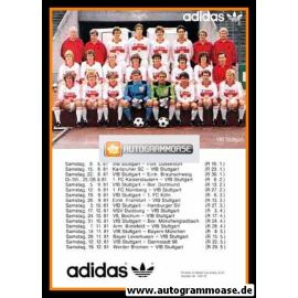 Mannschaftskarte Fussball | VfB Stuttgart | 1981 Adidas