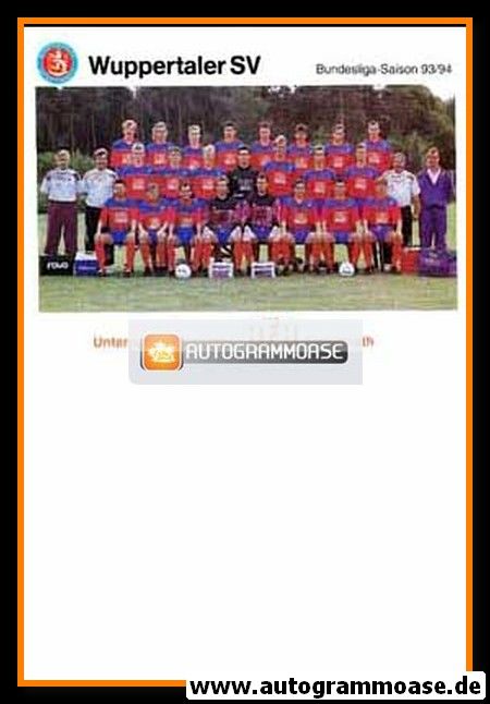 Mannschaftskarte Fussball | Wuppertaler SV | 1993