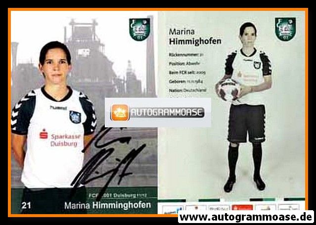 Autogramm Fussball (D) | FCR 2001 Duisburg | 2011-1 | Marina HIMMIGHOFEN