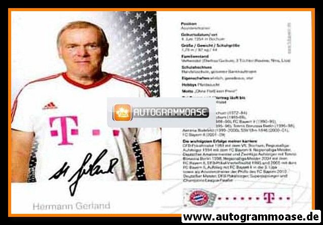 Autogramm Fussball | FC Bayern München | 2011 Druck | Hermann GERLAND