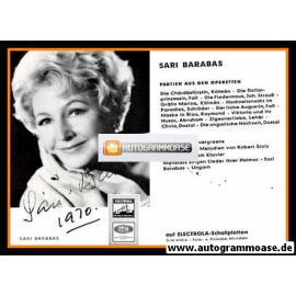 Autogramm Klassik | Sari BARABAS | 1970er (Portrait SW Electrola)