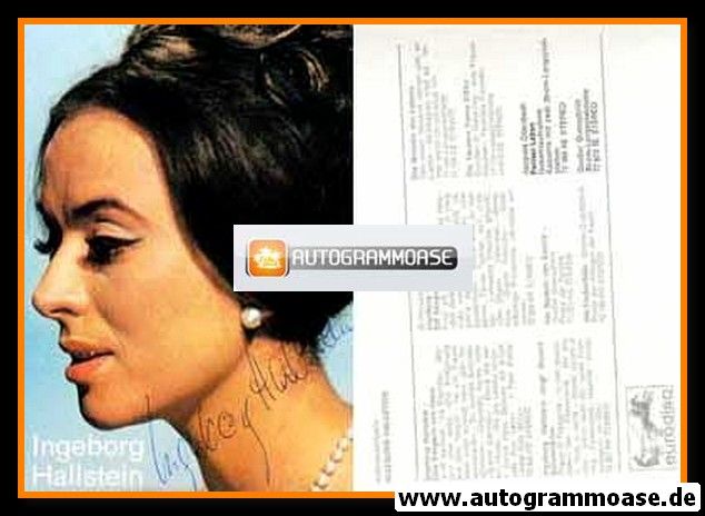 Autogramm Klassik | Ingeborg HALLSTEIN | 1970er "Sängerin Von Heute" (Portrait Color) Eurodisc