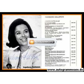 Autogramm Klassik | Ingeborg HALLSTEIN | 1970er "Im Lande Der Lieder" (Portrait SW) Polydor