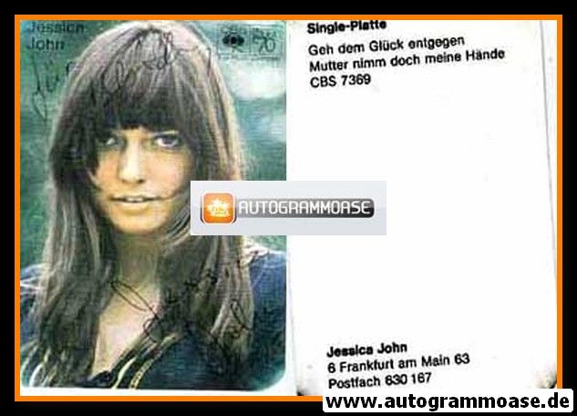 Autogramm Schlager | Jessica JOHN | 1971 "Geh Dem Glück Entgegen" CBS