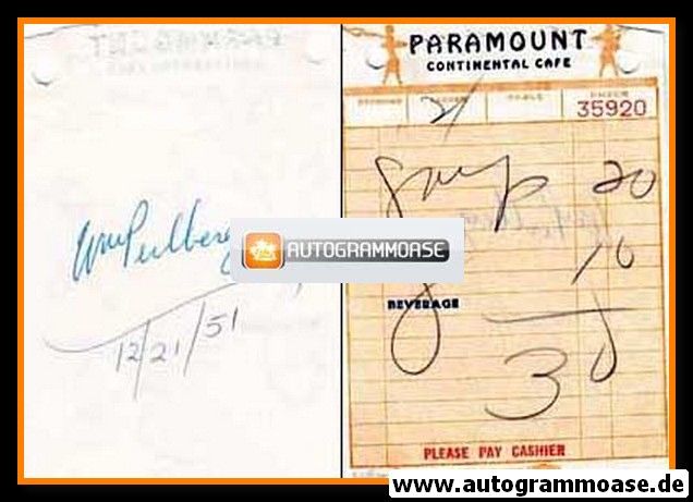 Autogramm Film (USA) | William PERLBERG | 1951 (Paramount Cafe)