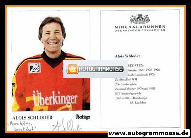 Autogramm Eishockey | DEB Nationalteam | 1980er Überkinger | Alois SCHLODER