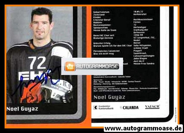 Autogramm Eishockey | EHC Chur | 2000er | Noel GUYAZ