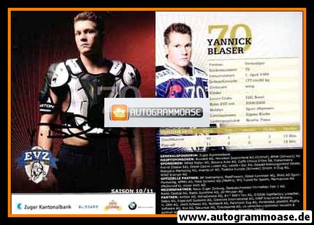 Autogramm Eishockey | EV Zug | 2010 | Yannick BLASER