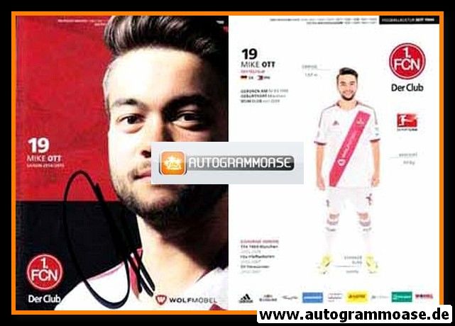 Autogramm Fussball | 1. FC Nürnberg | 2014 | Mike OTT