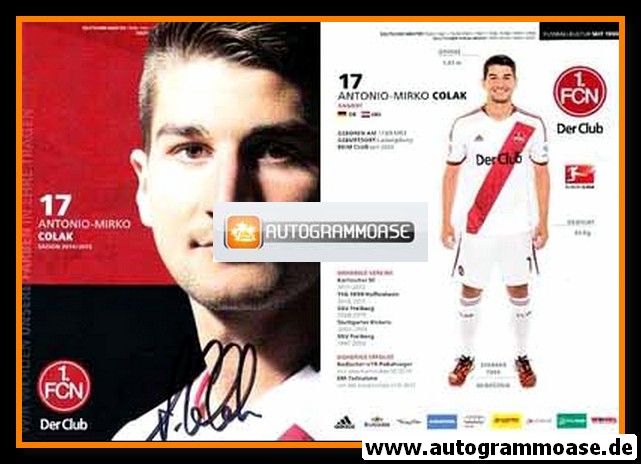 Autogramm Fussball | 1. FC Nürnberg | 2014 | Antonio-Mirko COLAK