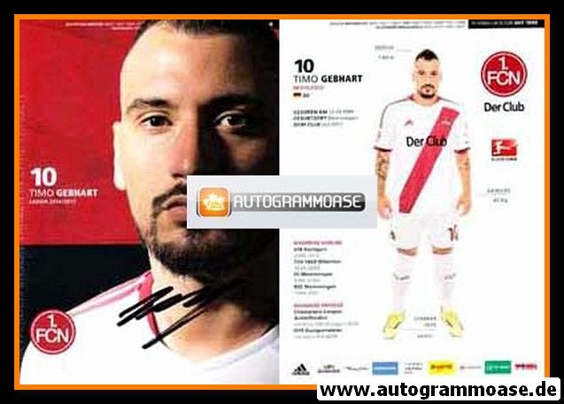 Autogramm Fussball | 1. FC Nürnberg | 2014 | Timo GEBHART