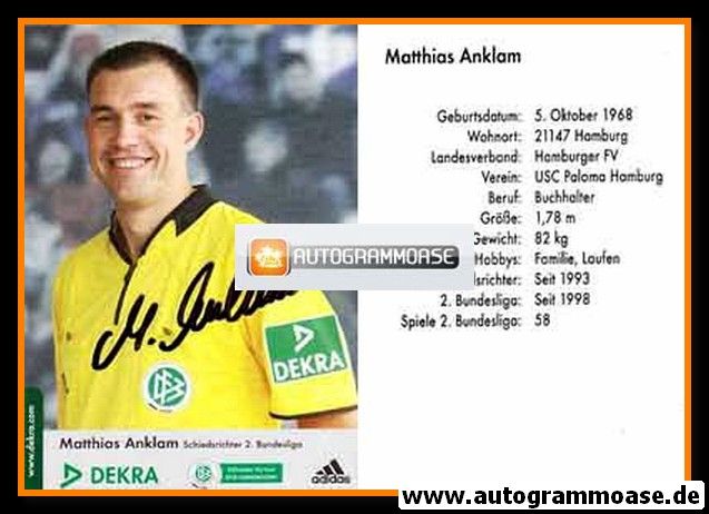 Autogramm Fussball | Schiedsrichter | 2000er Dekra | Matthias ANKLAM