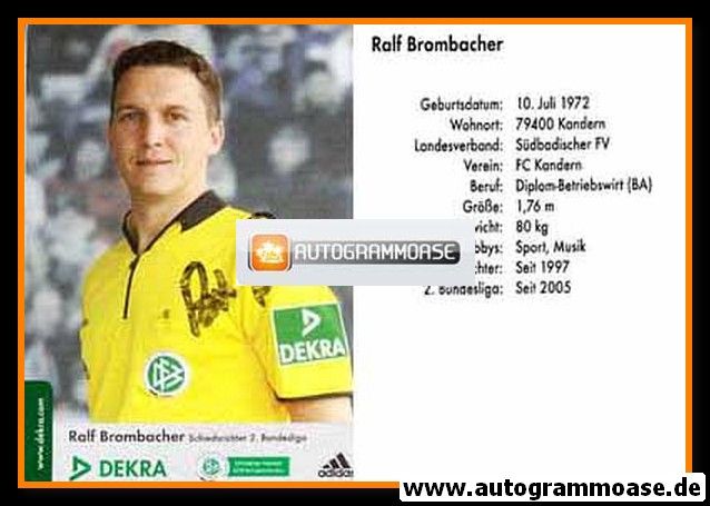 Autogramm Fussball | Schiedsrichter | 2000er Dekra | Ralf BROMBACHER