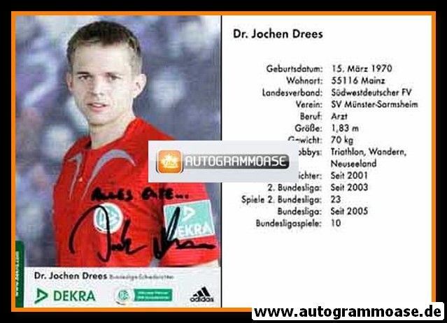 Autogramm Fussball | Schiedsrichter | 2000er Dekra | Jochen DREES