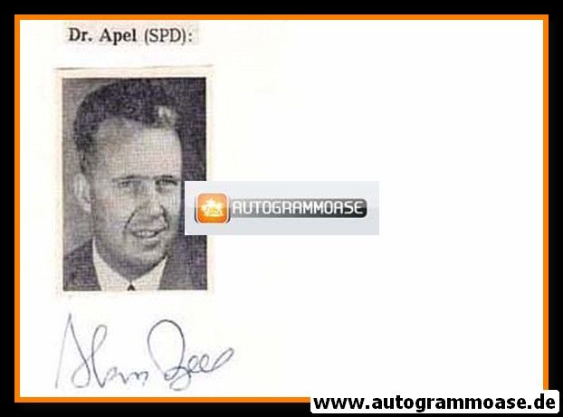 Autograph Politik | SPD | Hans APEL