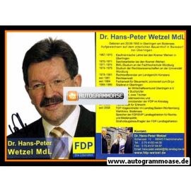 Autogramm Politik | FDP | Hans-Peter WETZEL | 2000er (Lebenslauf)