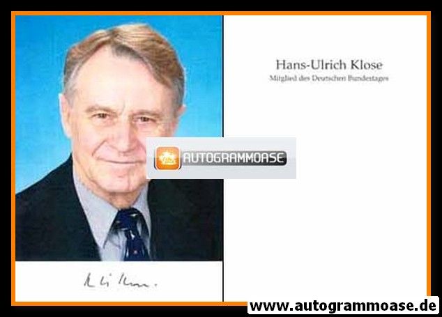 Autogramm Politik | SPD | Hans-Ulrich KLOSE | 2000er (Portrait Color)