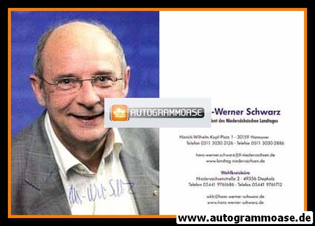 Autogramm Politik | FDP | Hans-Werner SCHWARZ | 2000er (Portrait Color)