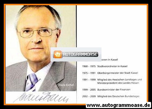 Autogramm Politik | SPD | Hans EICHEL | 2000er (Lebenslauf)