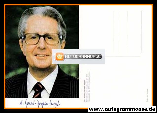 Autogramm Politik | SPD | Hans-Jochen VOGEL | 1990er Druck (Portrait Color) Michael