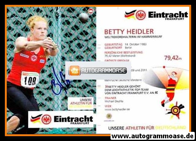 Autogramm Hammerwurf | Betty HEIDLER | 2010 (Eintracht Frankfurt)