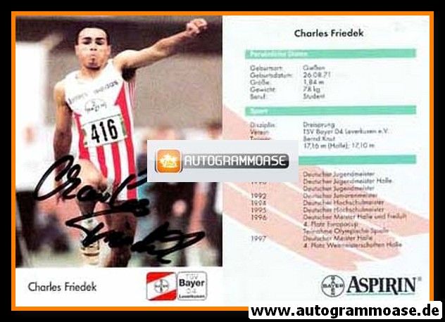 Autogramm Dreisprung | Charles FRIEDEK | 1997 (Bayer Leverkusen)