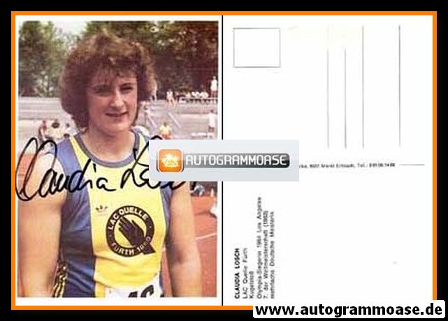 Autogramm Kugelstossen | Claudia LOSCH | 1980er (LAC Quelle Fürth)