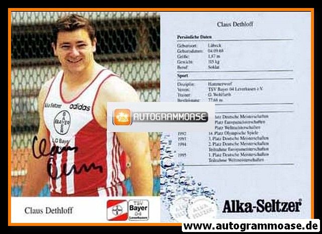 Autogramm Hammerwurf | Claus DETHLOFF | 1995 (Bayer Leverkusen)