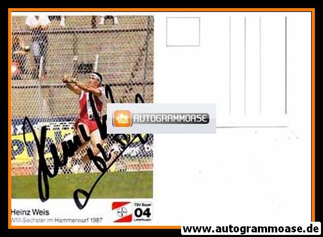 Autogramm Hammerwurf | Heinz WEIS | 1987 (Wettkampf Color) Bayer Leverkusen