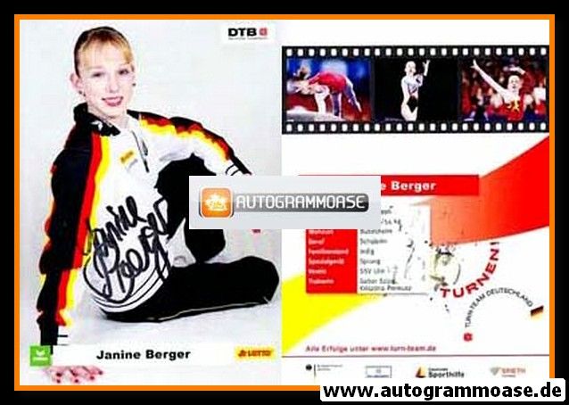 Autogramm Turnen | Janine BERGER | 2000er (DTB)