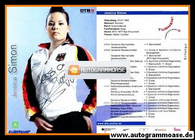 Autogramm Turnen | Jessica SIMON | 2009 (DTB)