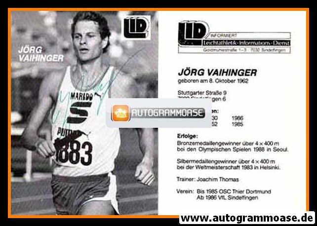 Autogramm Sprint | Jörg VAIHINGER | 1980er (LID)