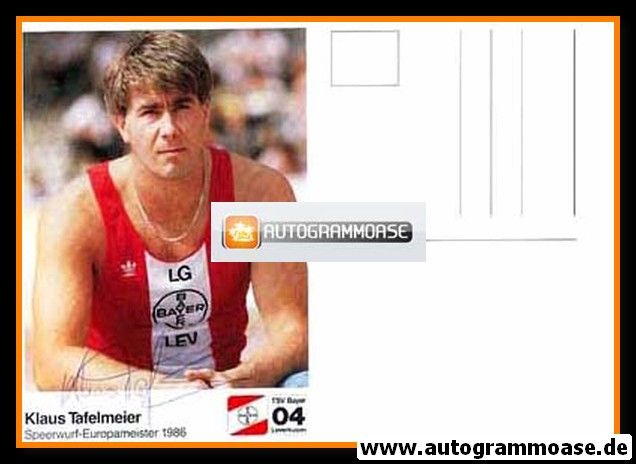 Autogramm Speerwurf | Klaus TAFELMEIER | 1986 (Bayer Leverkusen)