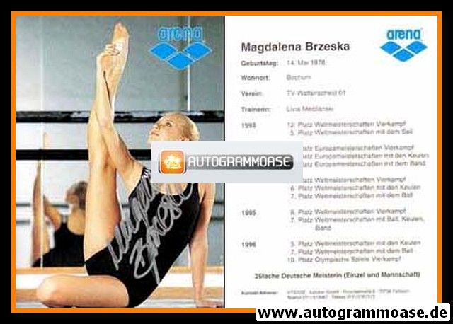 Autogramm Turnen | Magdalena BRZESKA | 1996 (Portrait Color) Arena