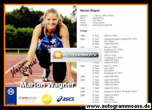 Autogramm Sprint | Marion WAGNER | 2009 (Portrait Color) USC Mainz