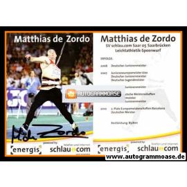 Autogramm Speerwurf | Matthias DE ZORDO | 2010 (Energis)